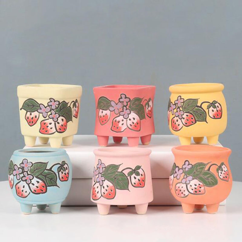 Bonsai Garden Europe - Porcelain Thumb Floral Pattern Flowerpot Breathable