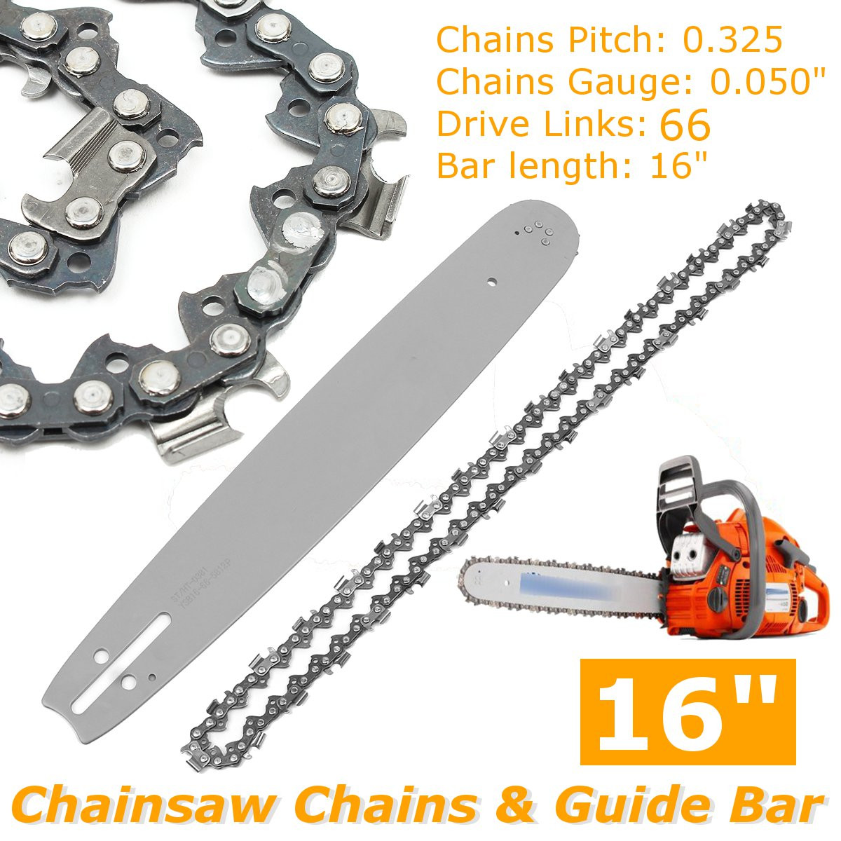 Husqvarna Chainsaw 450 - Chain Guide Bar and Chainsaw, Semi