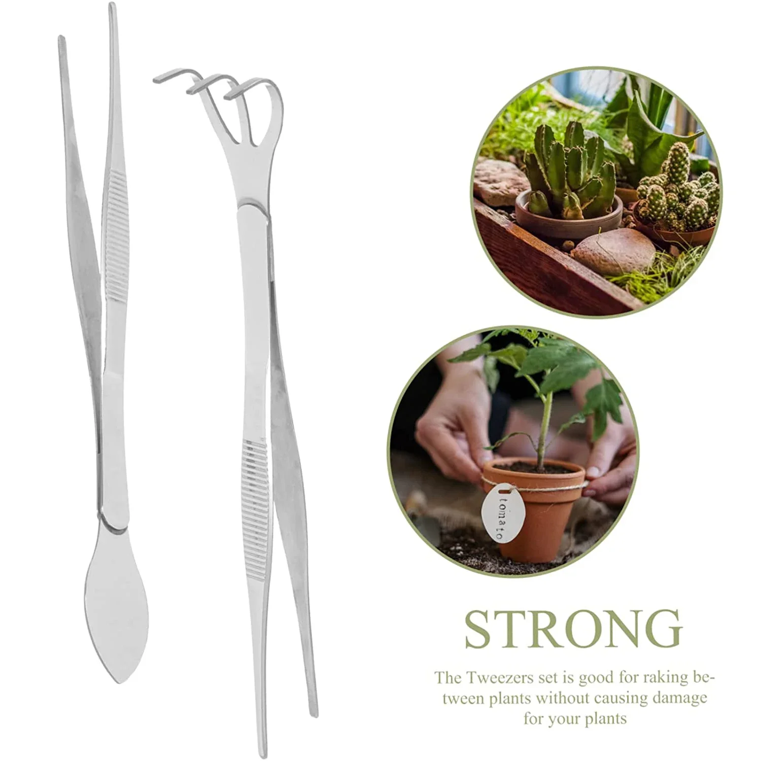 1pc 2-in-1  304 Stainless Stee - Bonsai Garden Rake 评论和价格