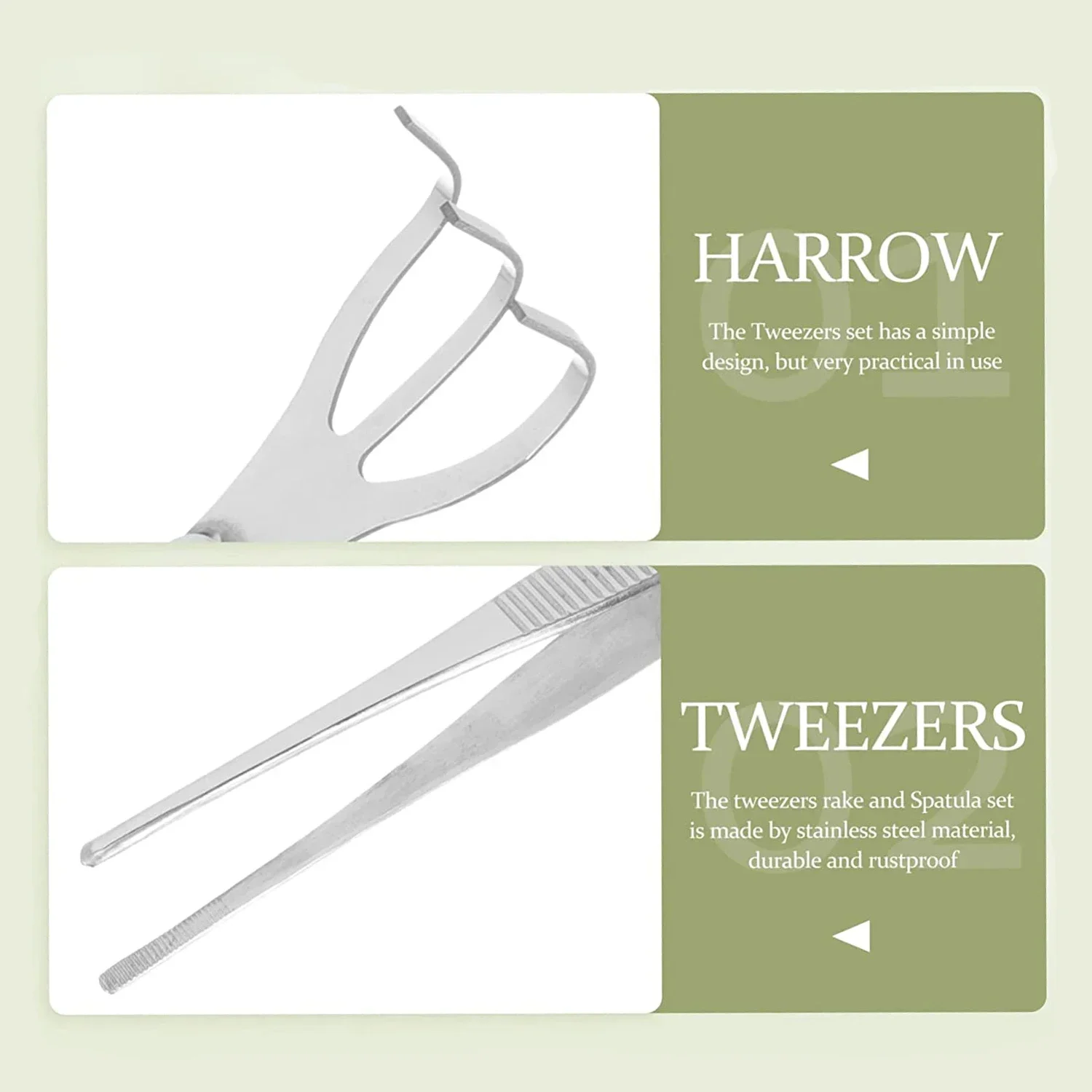 1pc 2-in-1  304 Stainless Stee - Bonsai Garden Rake 评论和价格