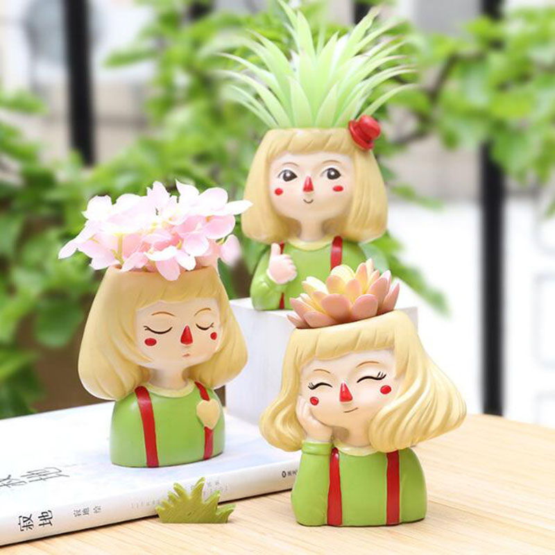 Creative Resin Cute Clown Girl - Bonsai Garden Europe 评论和价格